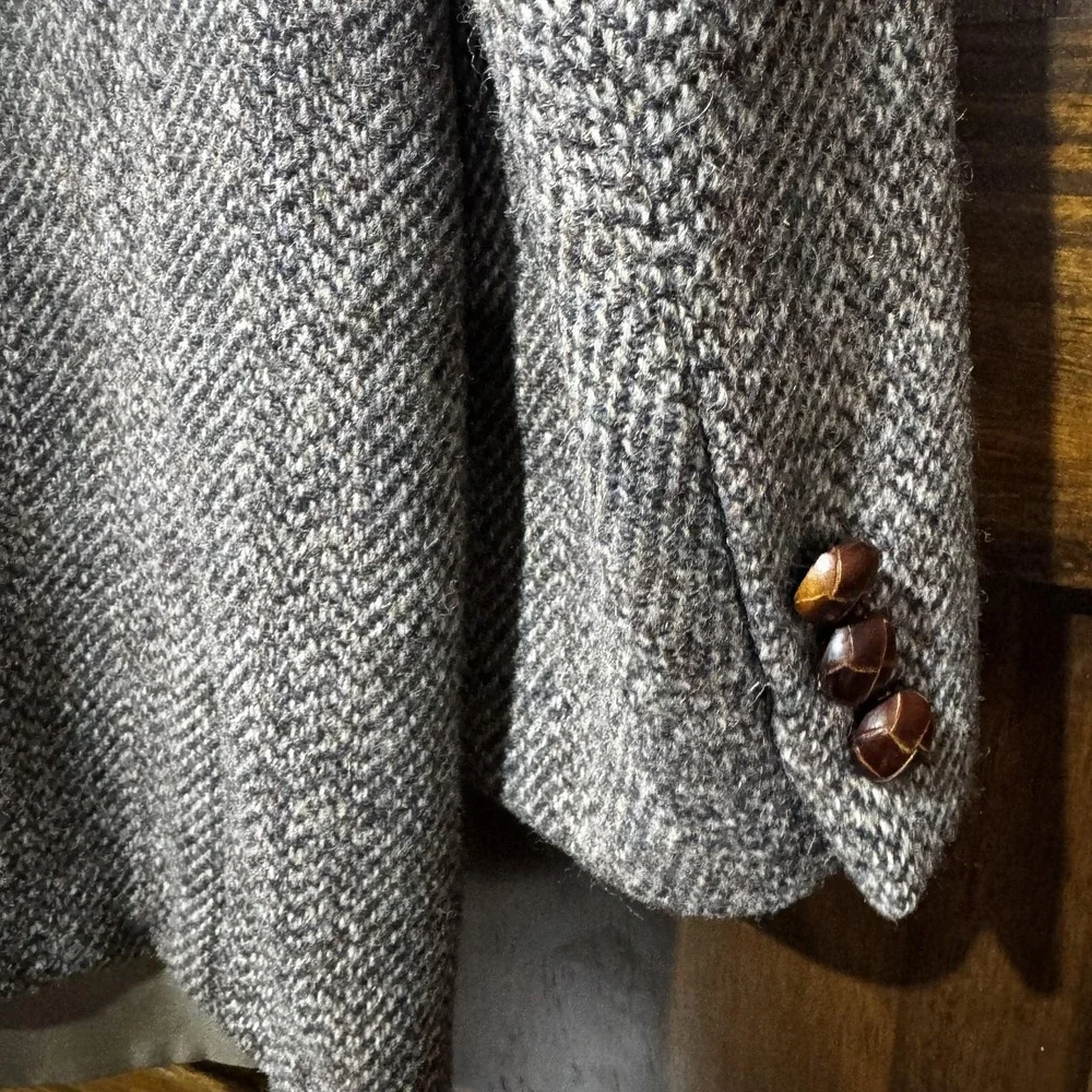 Vintage Harris Tweed Blazer Mens 42 Herringbone Wool Coat Trend‎ Setters USA 90s